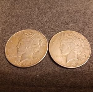 Peace dollars. 1934 D, 1935